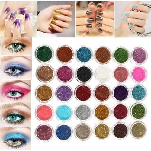 30 Colors Pro Makeup Glitter Powder Eyeshadow Pigment Eye Shadow Cosmetic Nail Art DIY