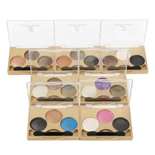 3 Colors Smokey Eye Shadow Palette Kit Glitter Shimmer Eyeshadow Gold Eyes Makeup Set